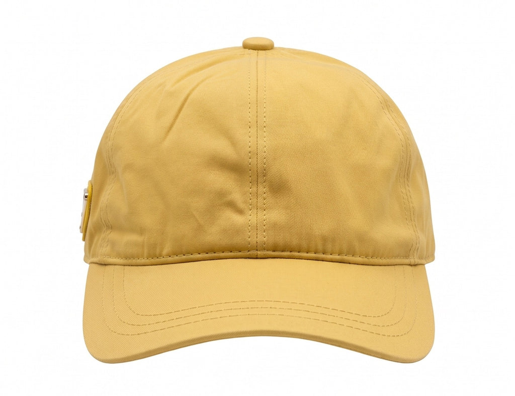 Prada Nylon Triangle Logo Cap – Sand Yellow