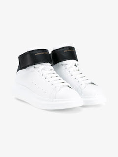 Alexander McQueen Black and White Oversized High-Top Sneakers