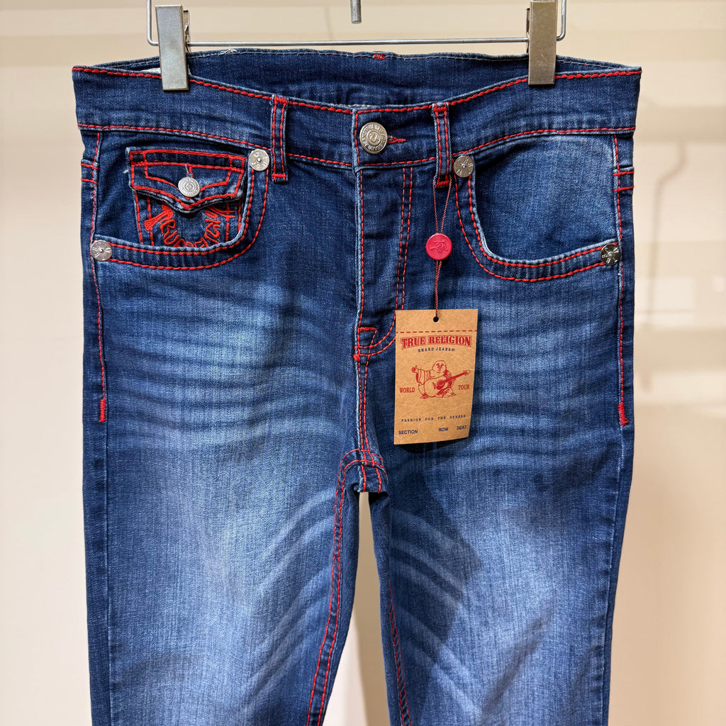 TRUE RELIGION - RICKY BIG T EMBROIDERED HORSESHOE STRAIGHT JEAN