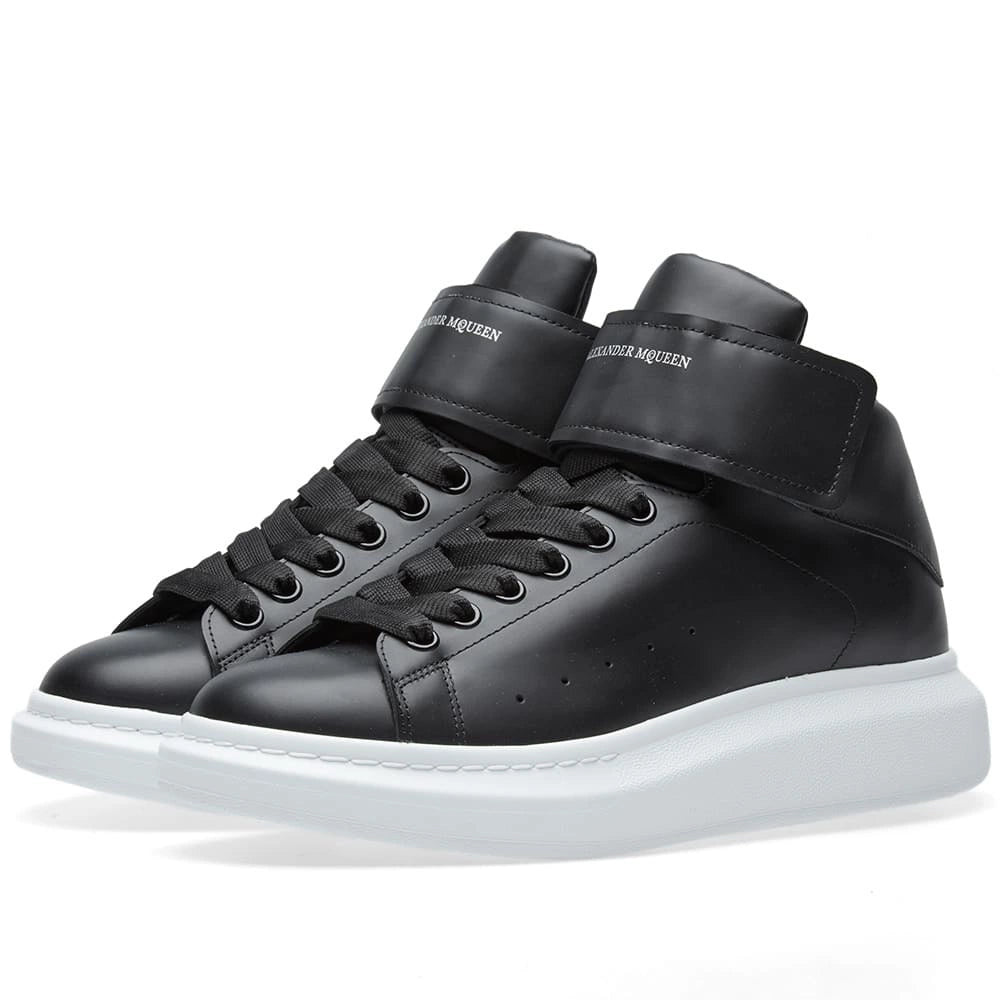 Alexander McQueen Wedge Sole Strap High Sneaker Black