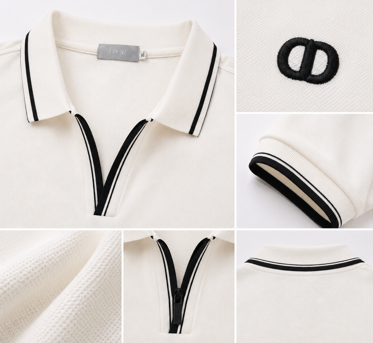 Dior Polo Shirt – White & Black