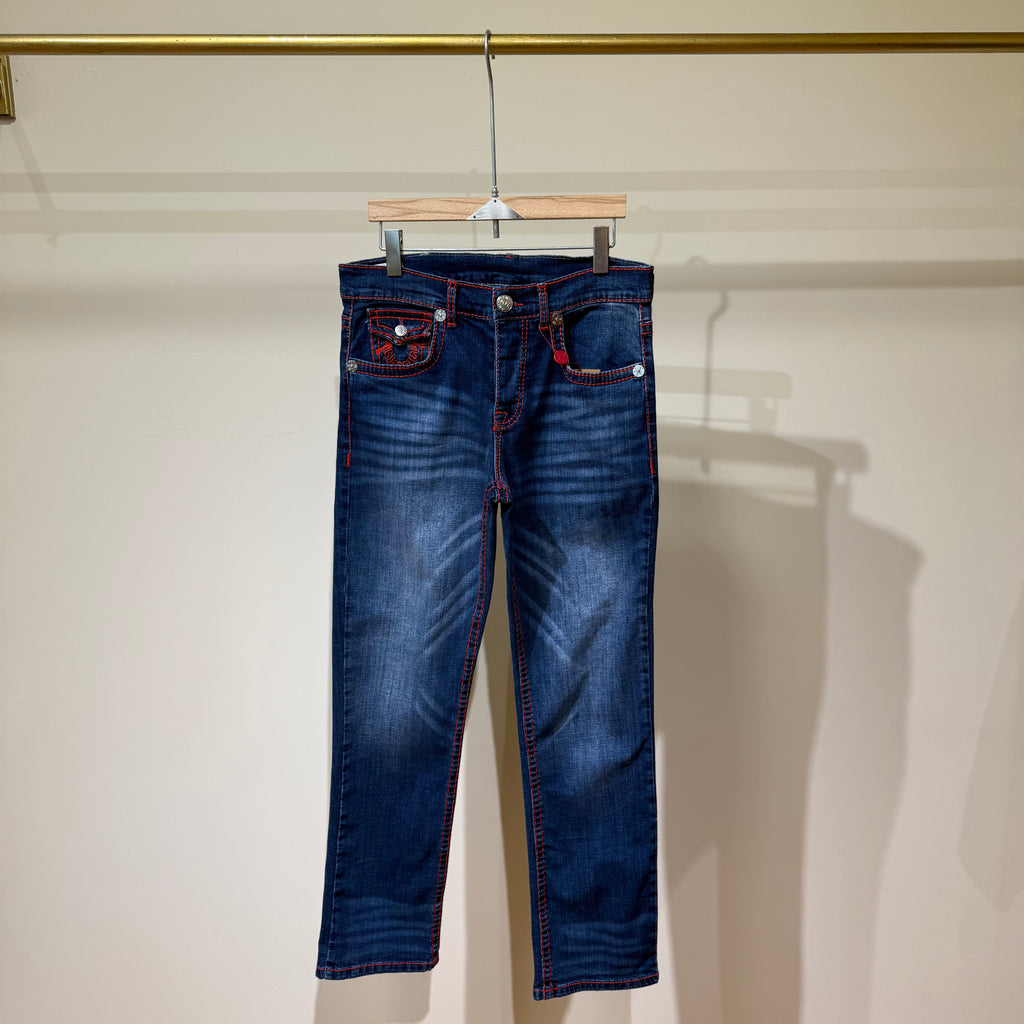 TRUE RELIGION - RICKY BIG T EMBROIDERED HORSESHOE STRAIGHT JEAN