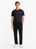 Embroidered Equestrian Navy Blue T-Shirt