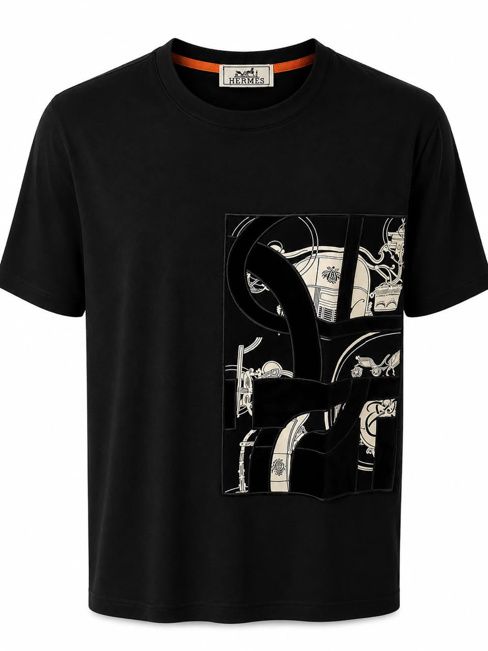 Black Graphic Panel T-Shirt