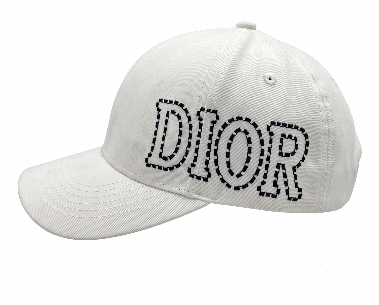 Dior Signature Embroidered Cap – White
