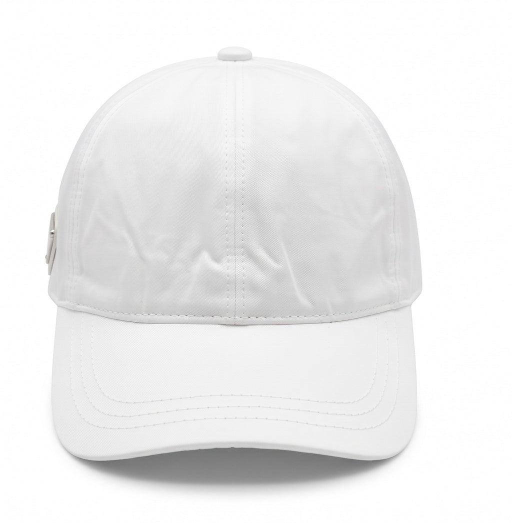 Prada Triangle Logo Cap – White