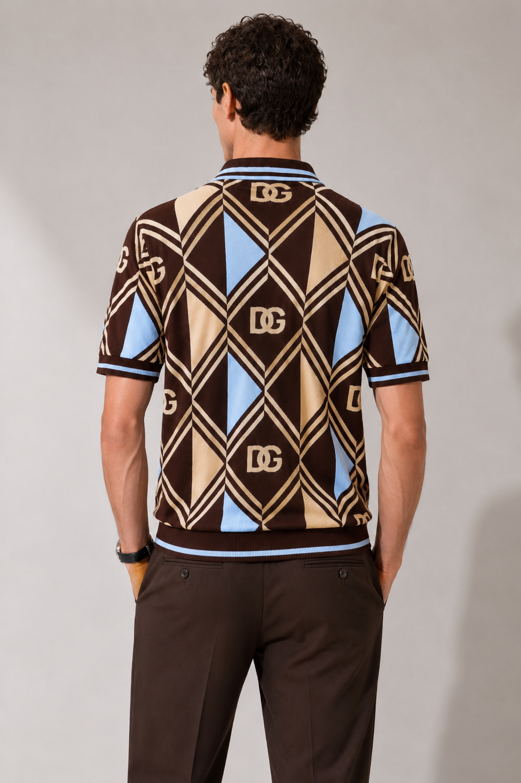 Dolce & Gabbana Geometric Jacquard Polo
