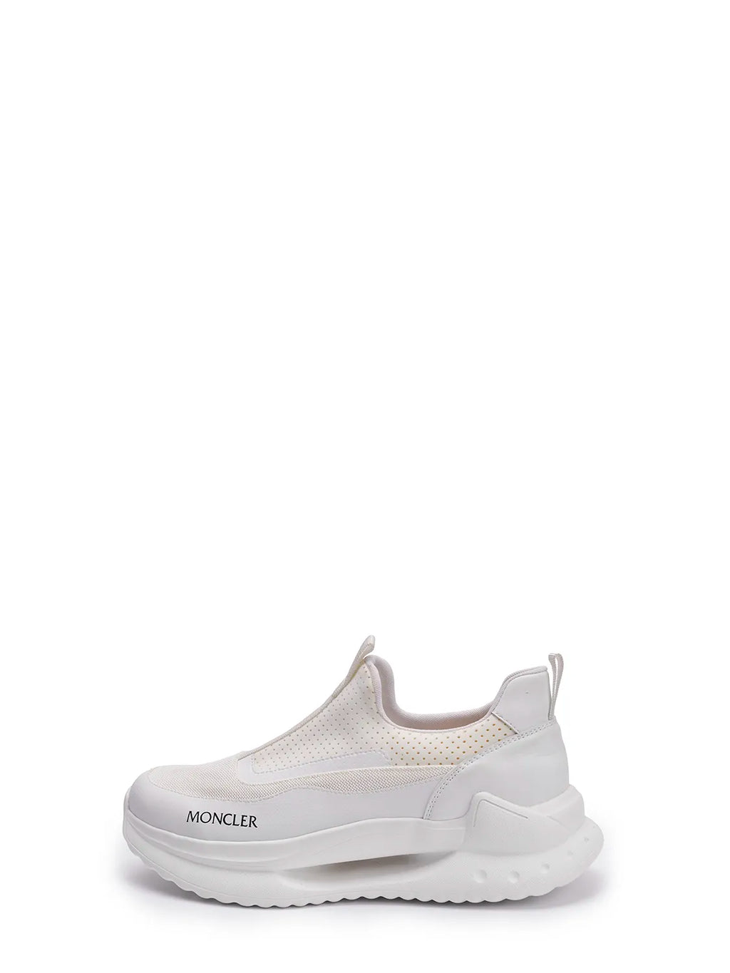 Moncler White Knit Slip-On Sneakers