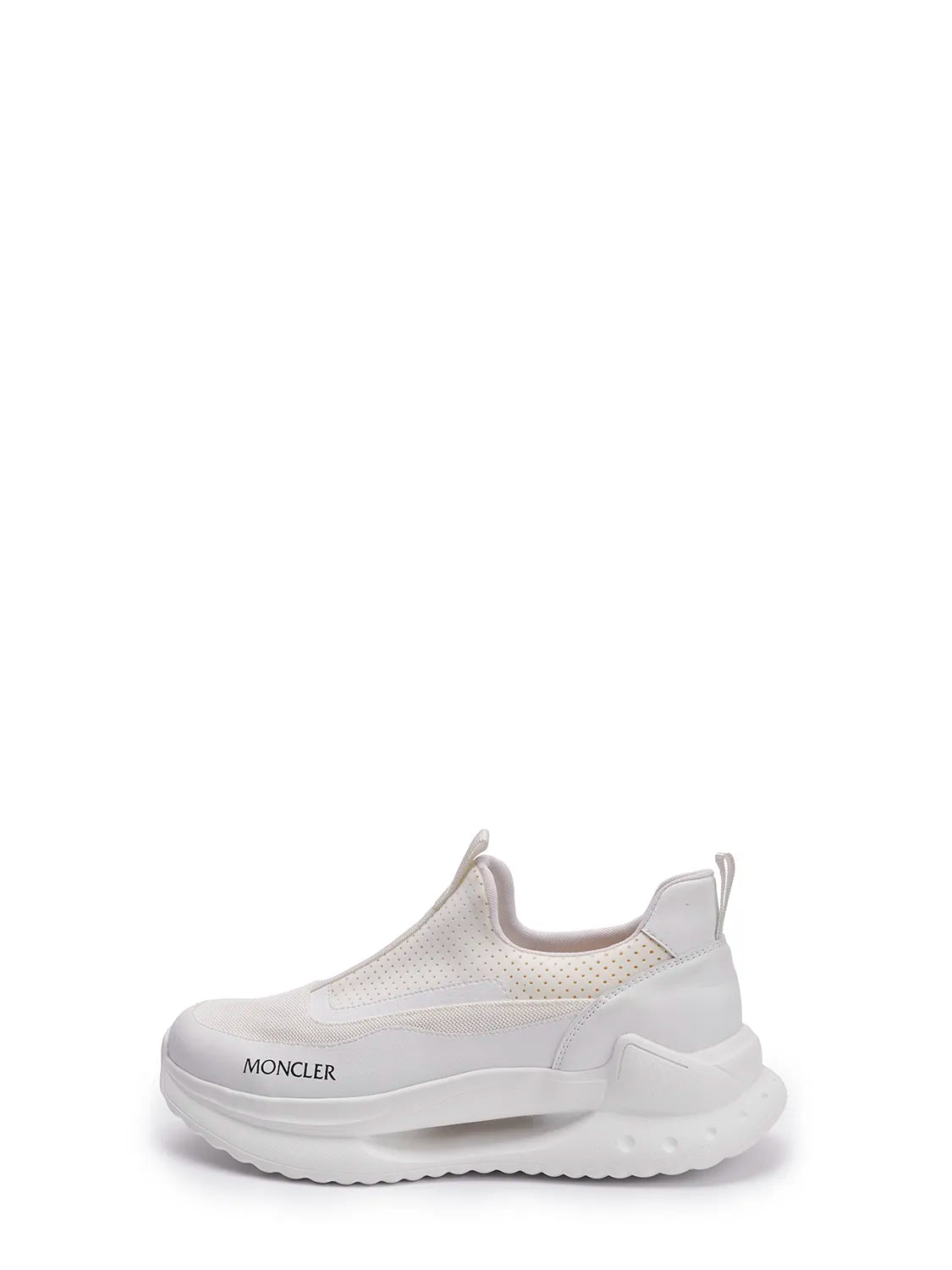 Moncler White Knit Slip-On Sneakers