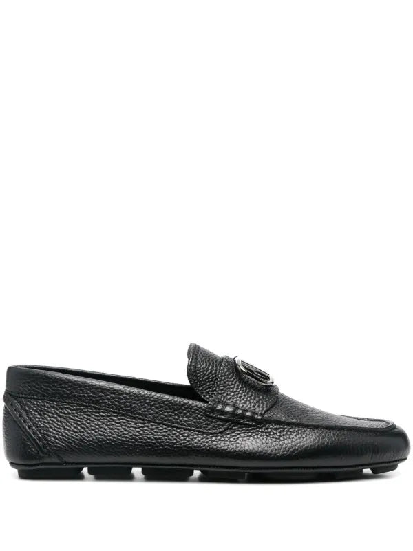 VLogo Signature leather driving shoes