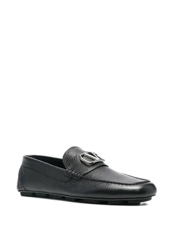 VLogo Signature leather driving shoes