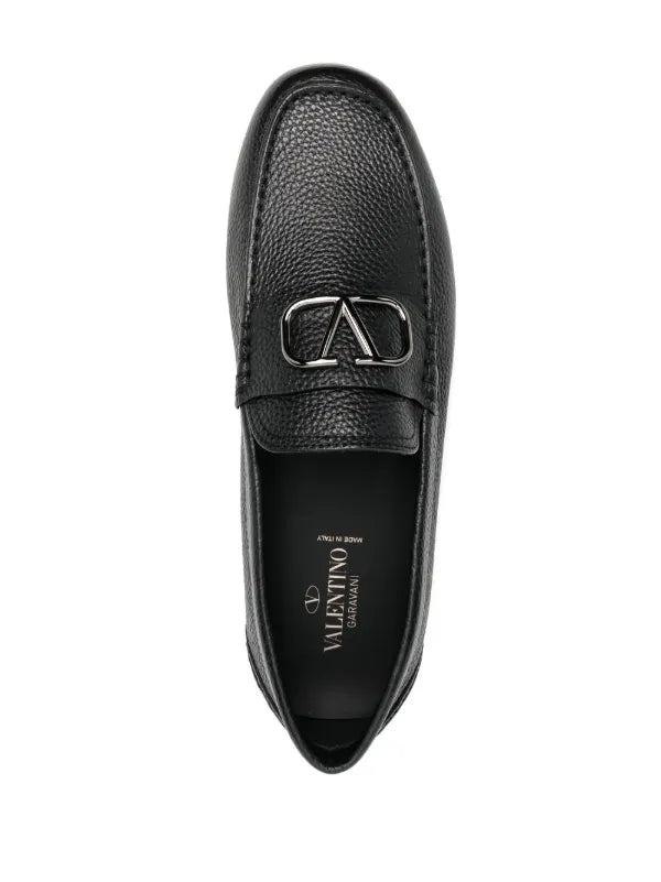 VLogo Signature leather driving shoes