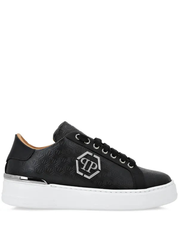 Philipp Plein
Monogram-patterned, open-neck sneakers
