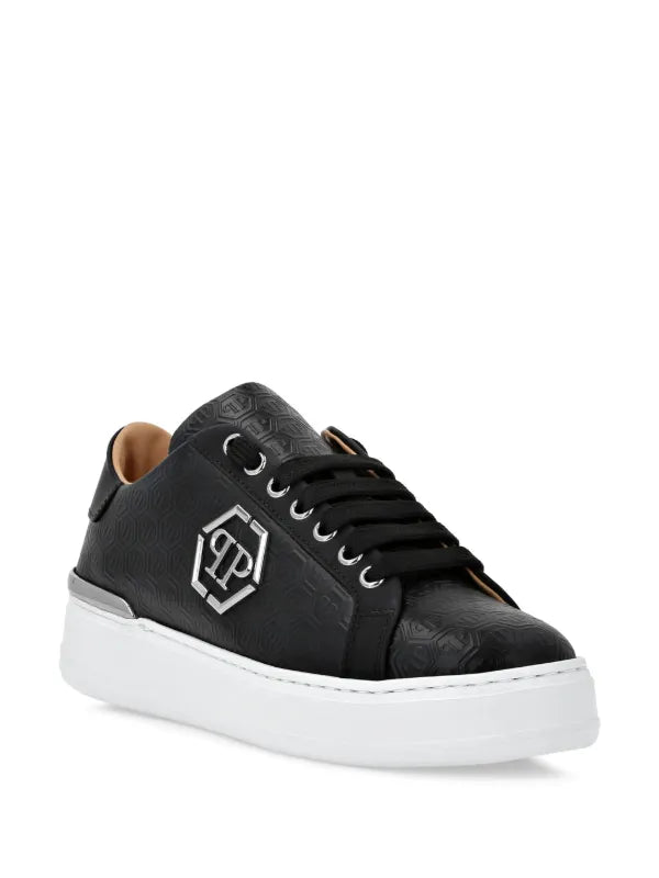 Philipp Plein
Monogram-patterned, open-neck sneakers