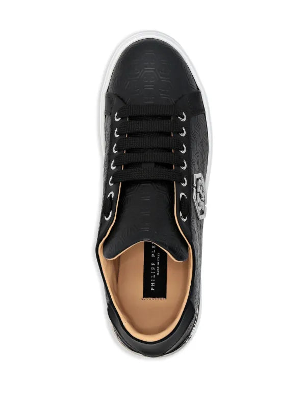 Philipp Plein
Monogram-patterned, open-neck sneakers
