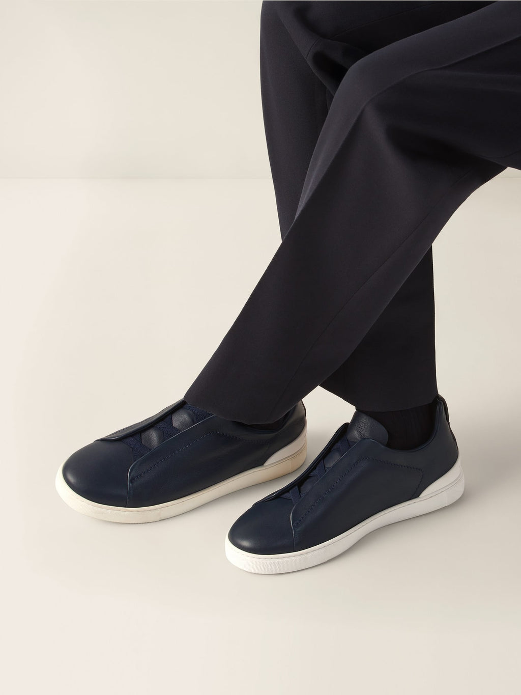 ZEGNA - BLUE TRIPLE STITCH™ SECONDSKIN SNEAKERS