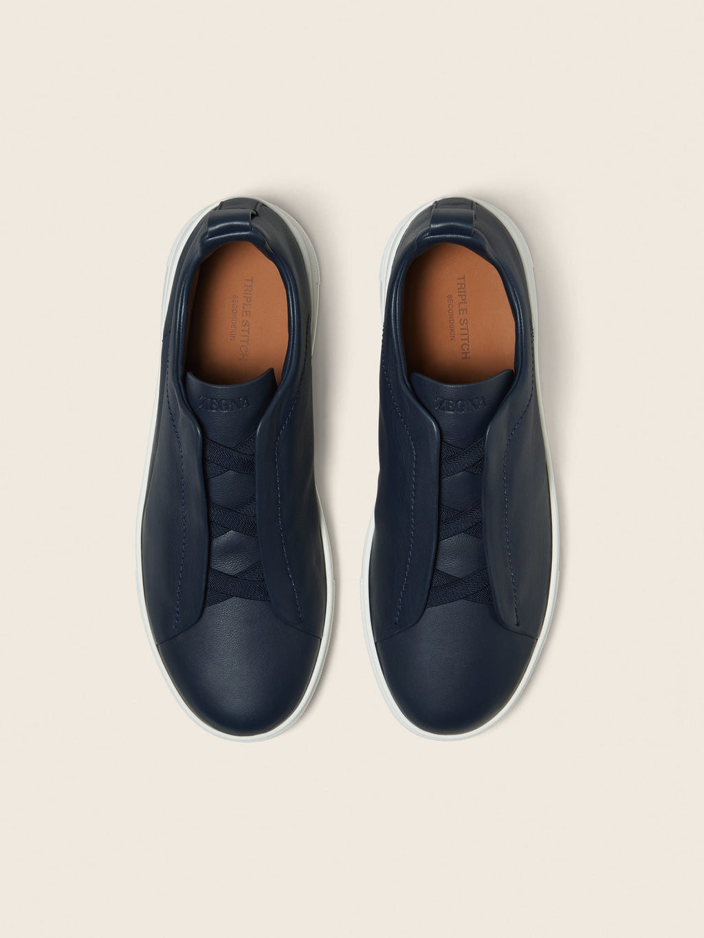 ZEGNA - BLUE TRIPLE STITCH™ SECONDSKIN SNEAKERS