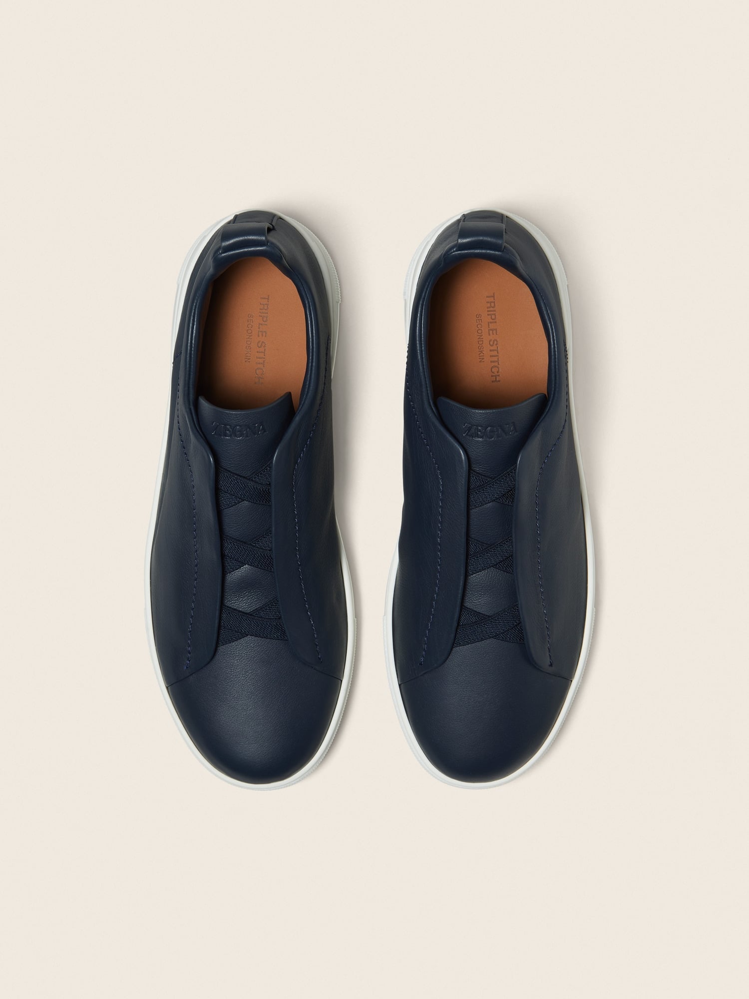 ZEGNA - BLUE TRIPLE STITCH™ SECONDSKIN SNEAKERS