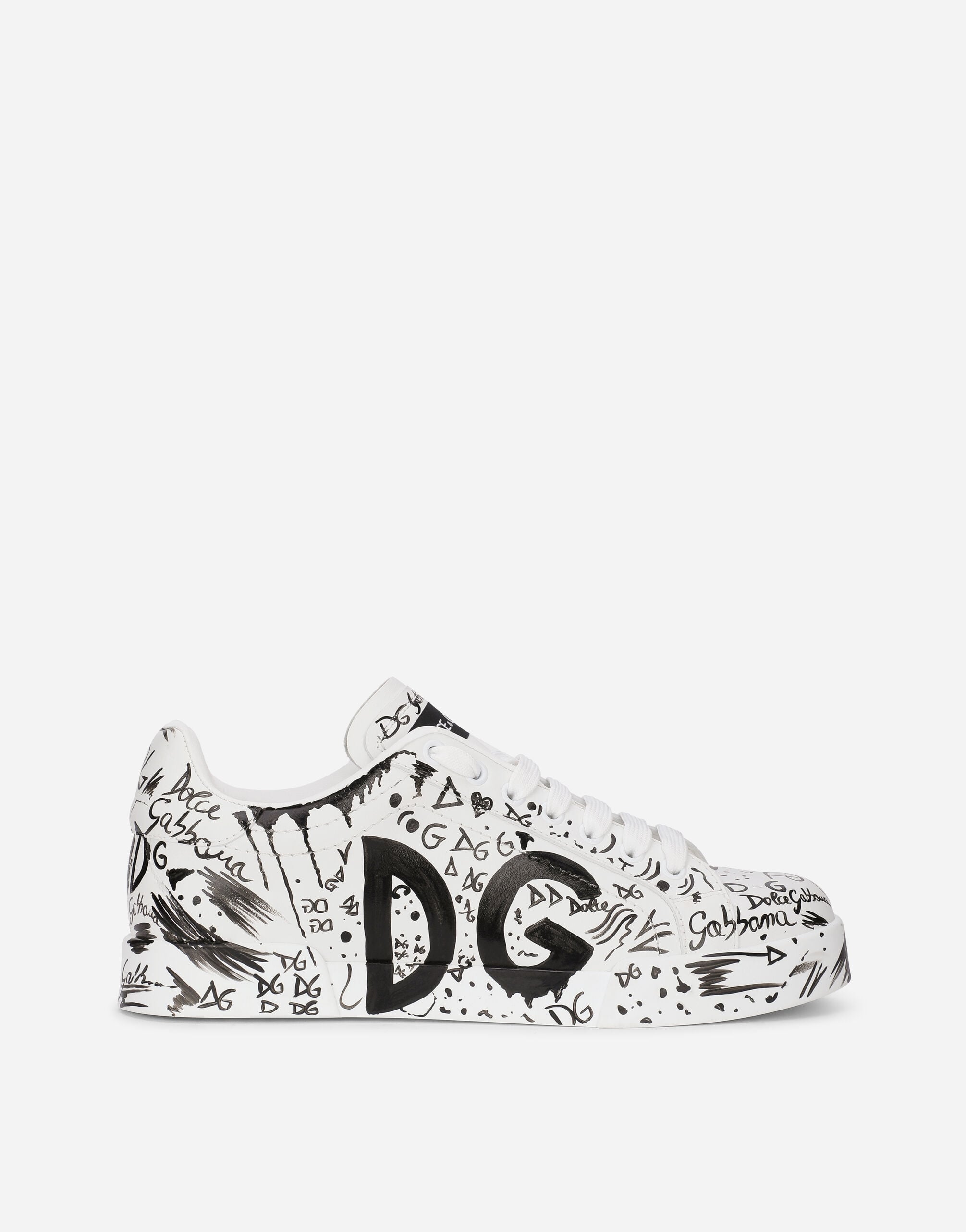 D&G Calfskin Portofino sneakers with logo print in Multicolor for men