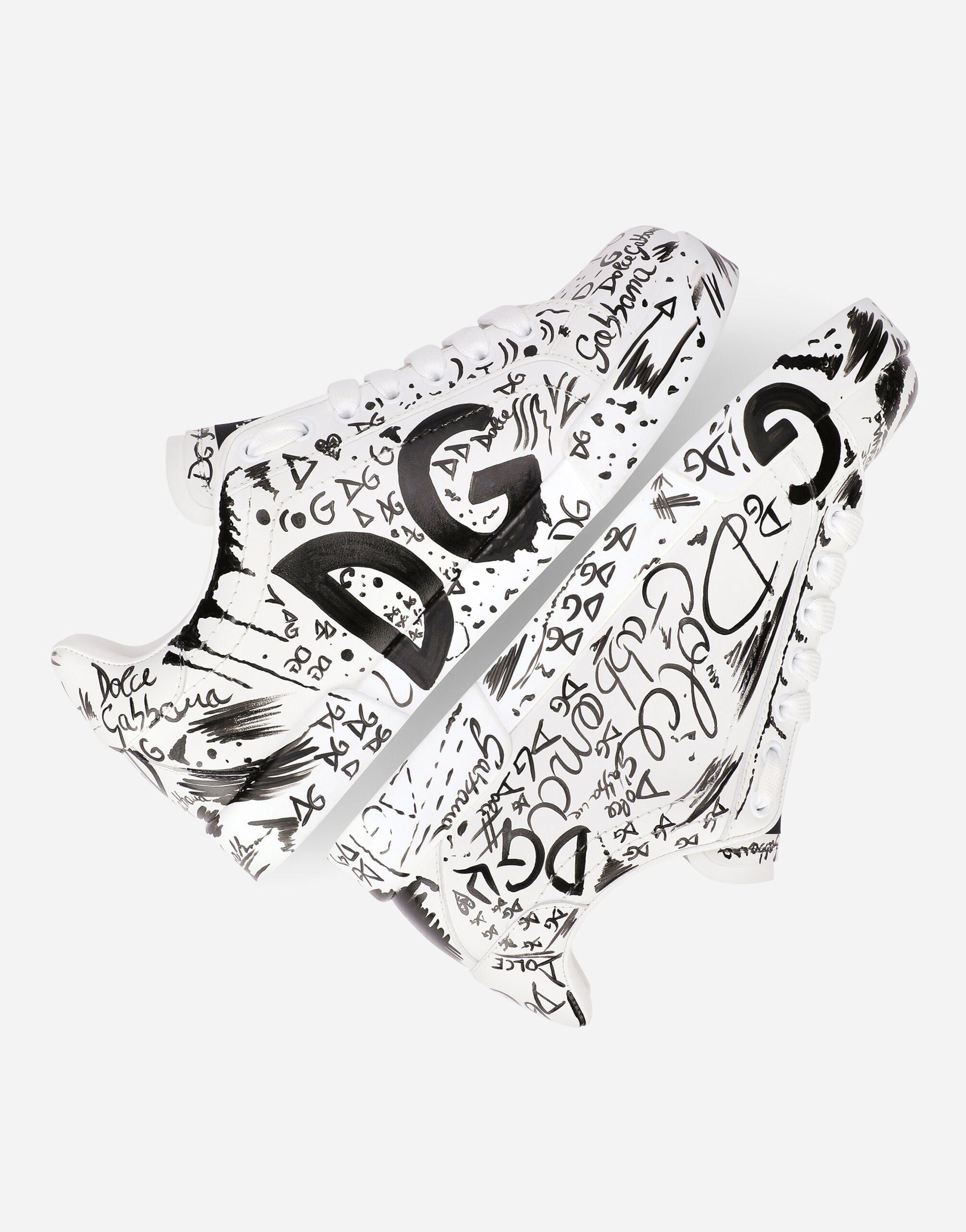 D&G Calfskin Portofino sneakers with logo print in Multicolor for men