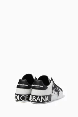D & G
Portofino Drip Logo Leather Sneakers