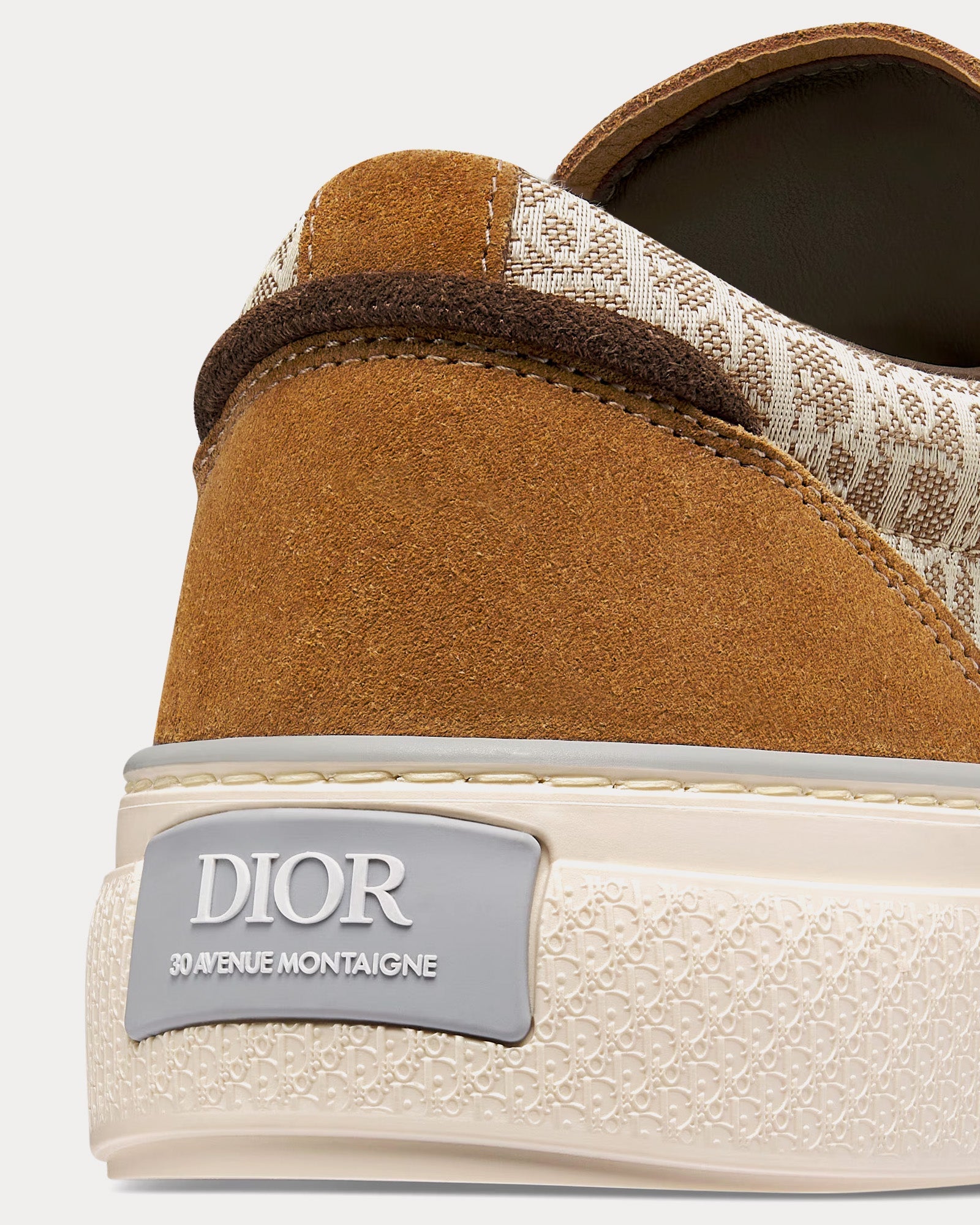 Dior - B33 Beige Dior Oblique Jacquard with Brown and Cognac Suede Low Top Sneakers