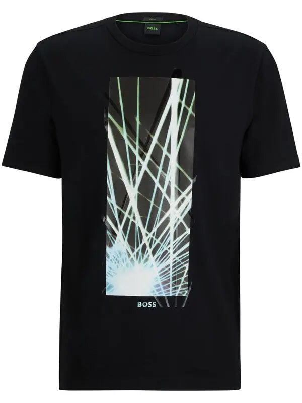 BOSS 
Graphic-Print Stretch-Cotton T-Shirt