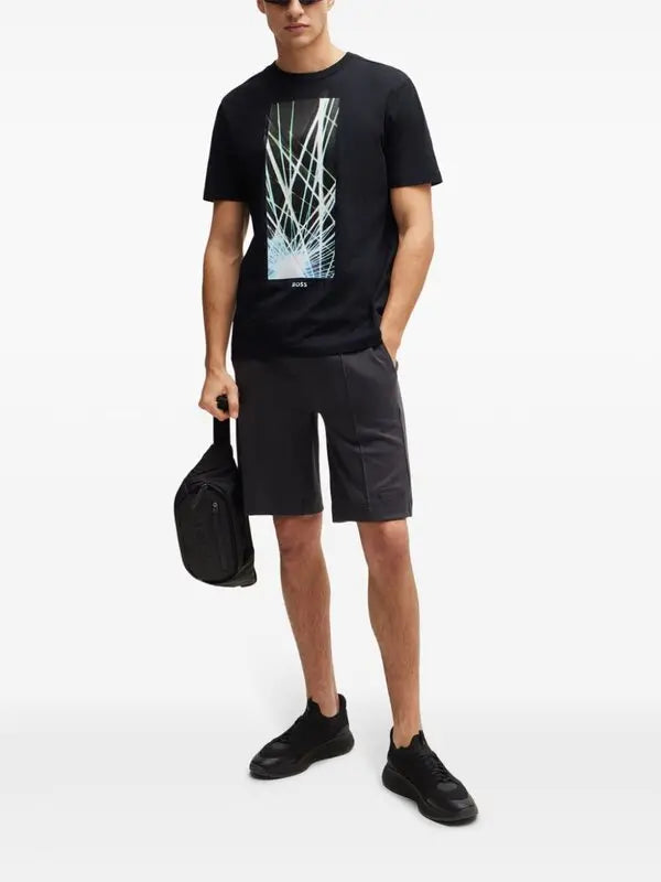BOSS 
Graphic-Print Stretch-Cotton T-Shirt