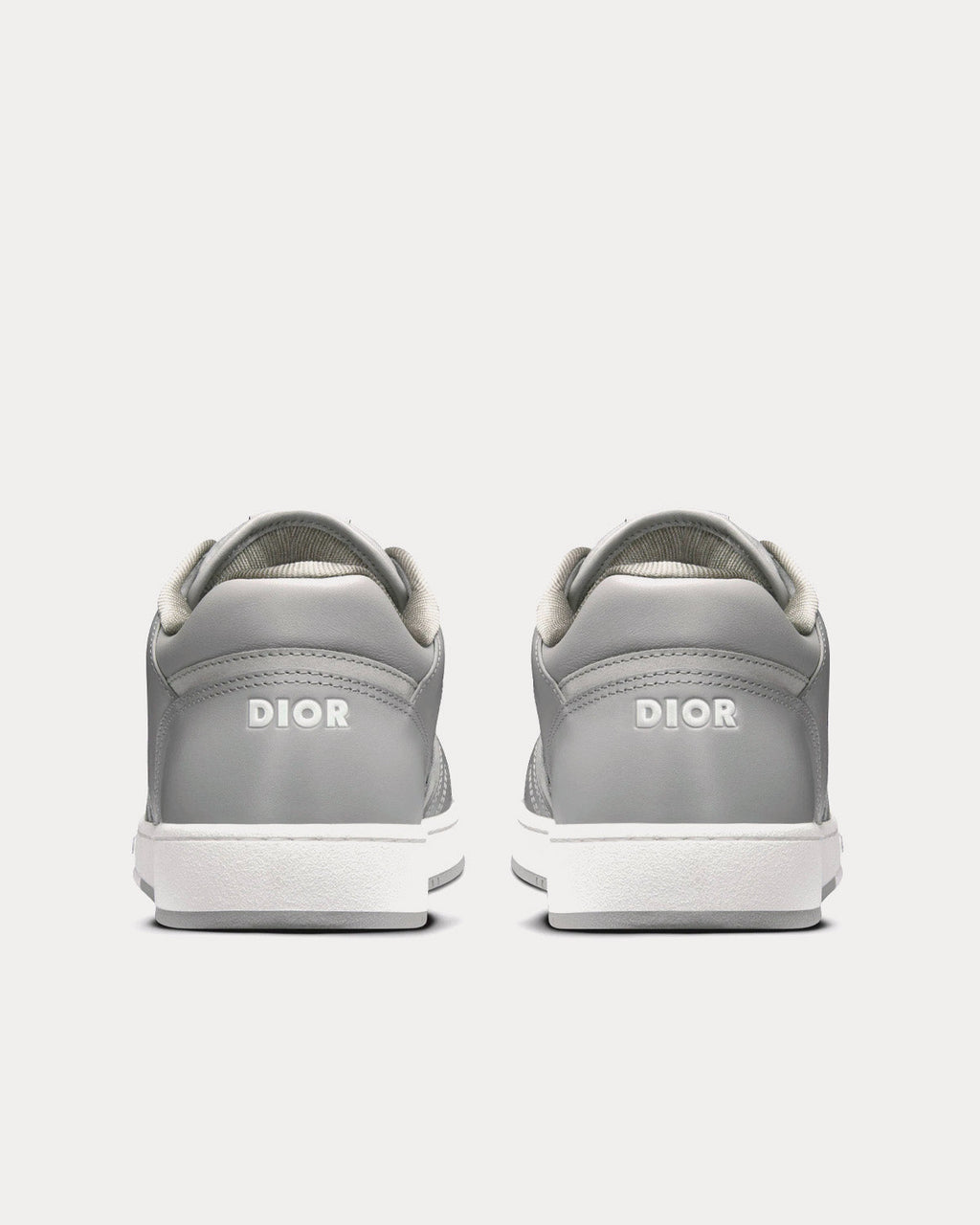 Dior - B27 Dior Gray Smooth Calfskin and CD Diamond Canvas Low Top Sneakers