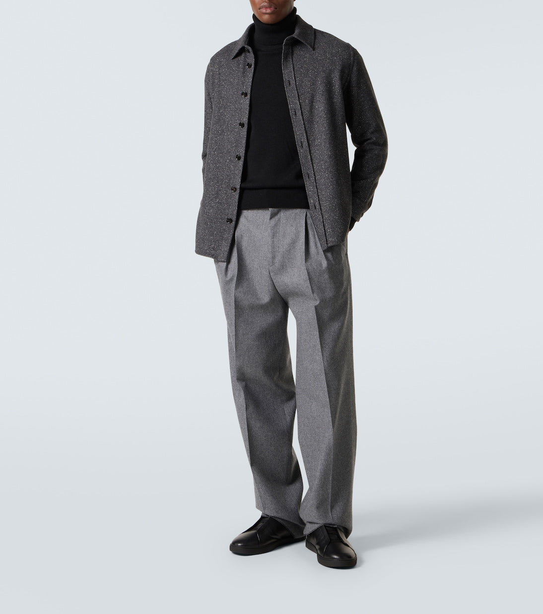 ZEGNA - BLACK LEATHER TRIPLE STITCH™ SNEAKERS