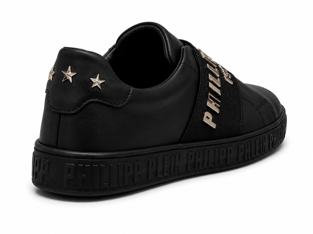 Philipp Plein Black Sneakers – Gold Star Edition
