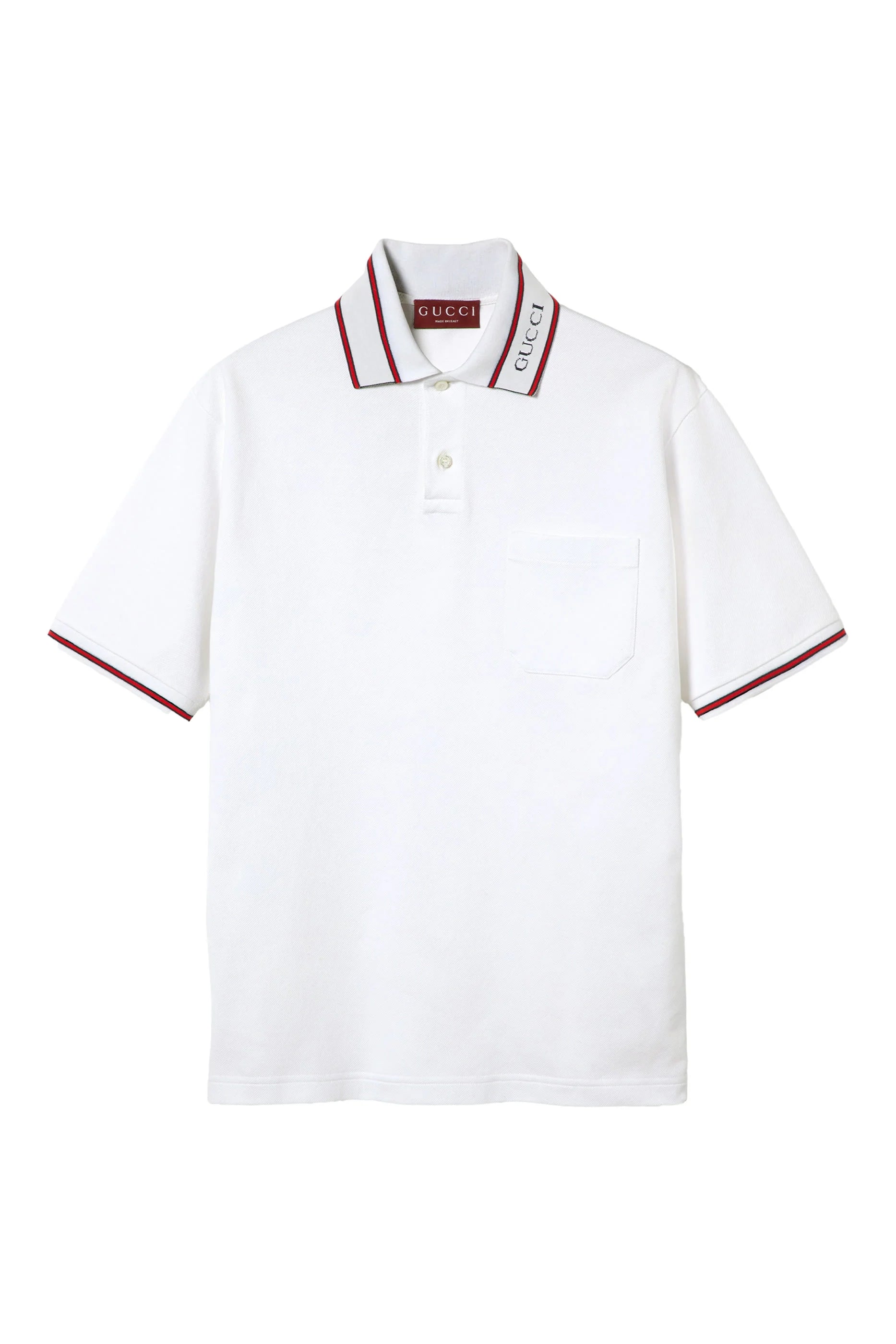 GUCCI
Cotton Piquet Polo Shirt with Web