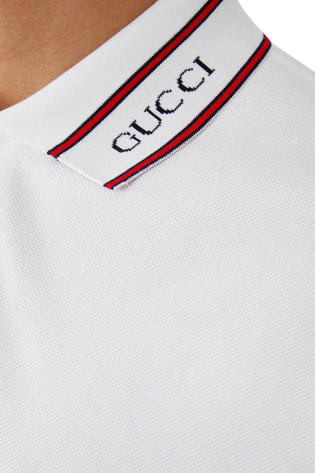 GUCCI
Cotton Piquet Polo Shirt with Web
