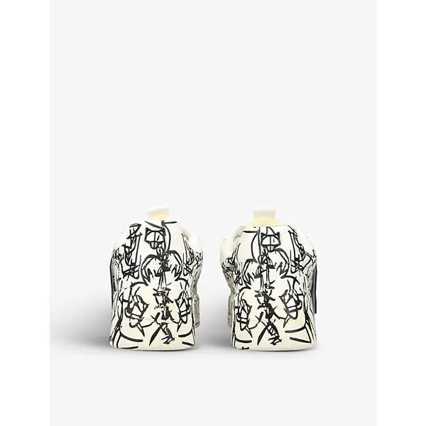 NAKED WOLFE 
Kosa Scribble Patterned Leather Low-Top Trainers