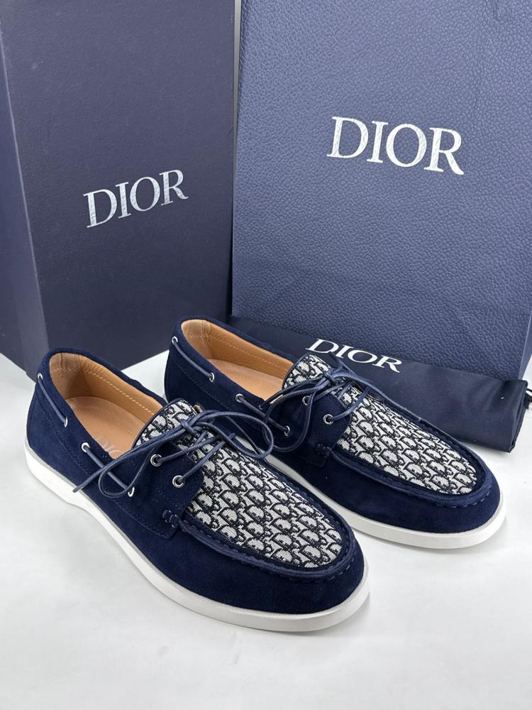 DIOR - Navy Boat Loafers