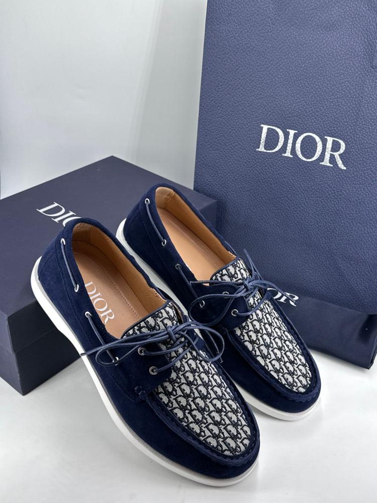 DIOR - Navy Boat Loafers