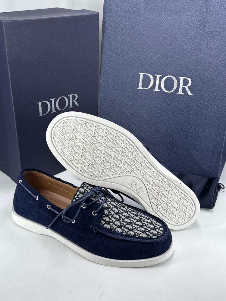 DIOR - Navy Boat Loafers