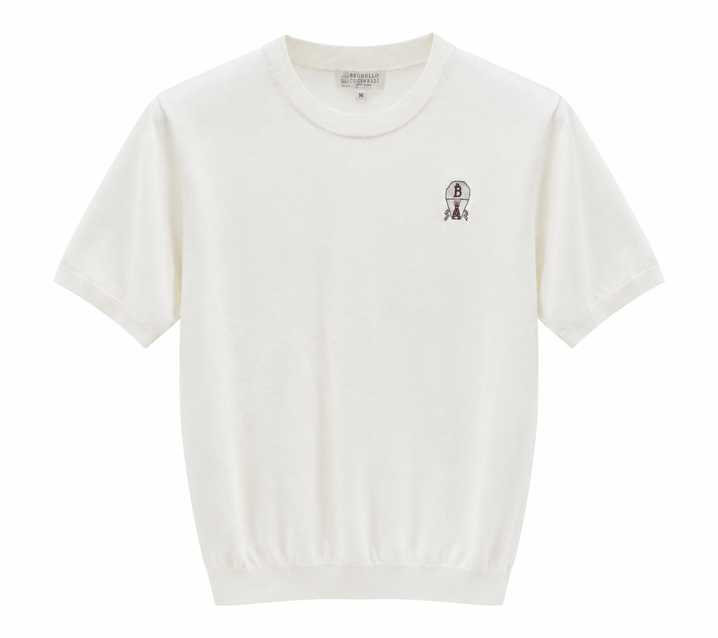 Brunello Cucinelli Knit T-Shirt – Off White