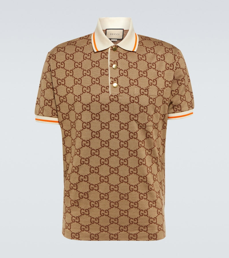 Gucci - GG silk and cotton jacquard polo shirt