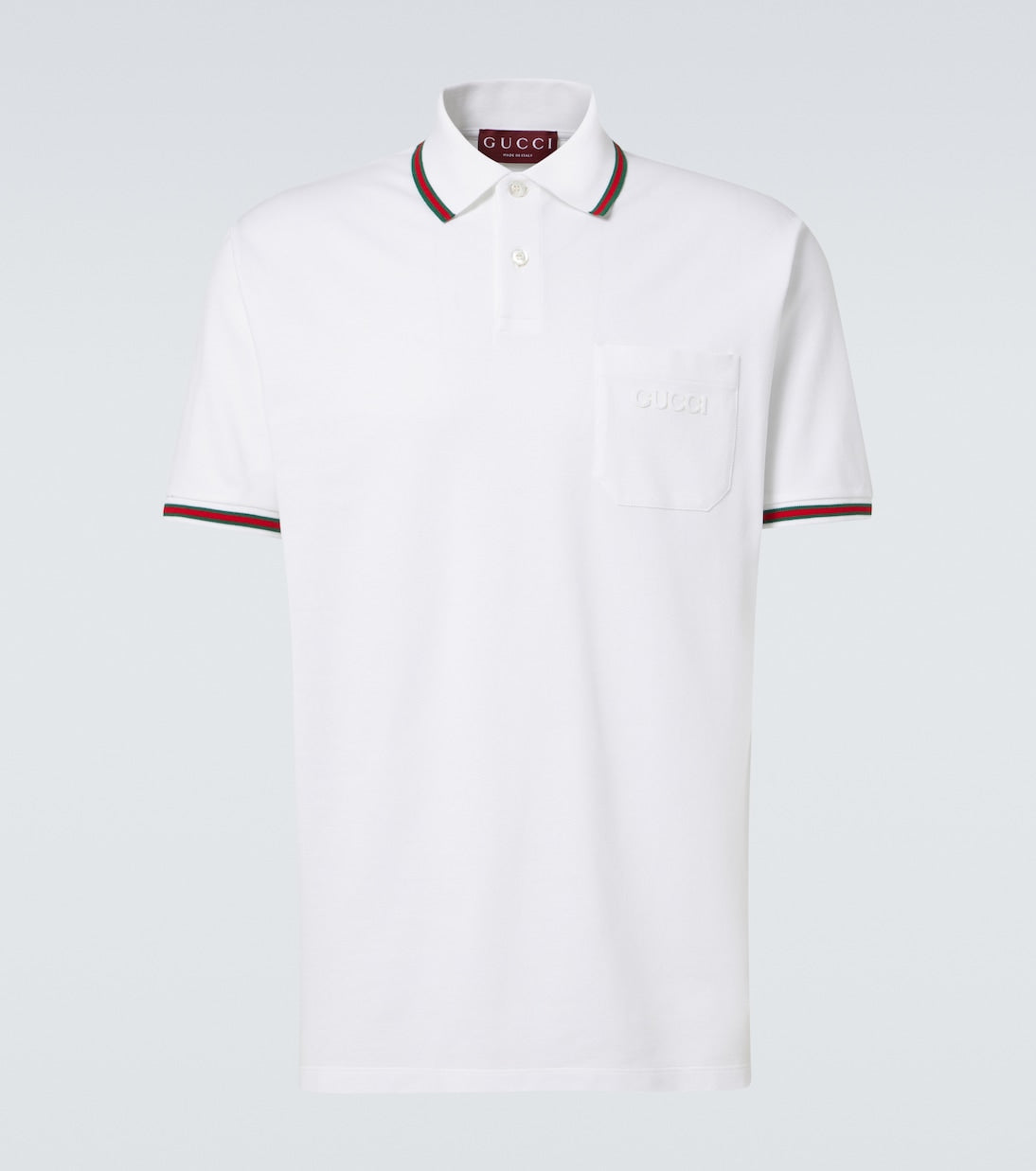 Gucci
Web Stripe cotton-blend piqué polo shirt