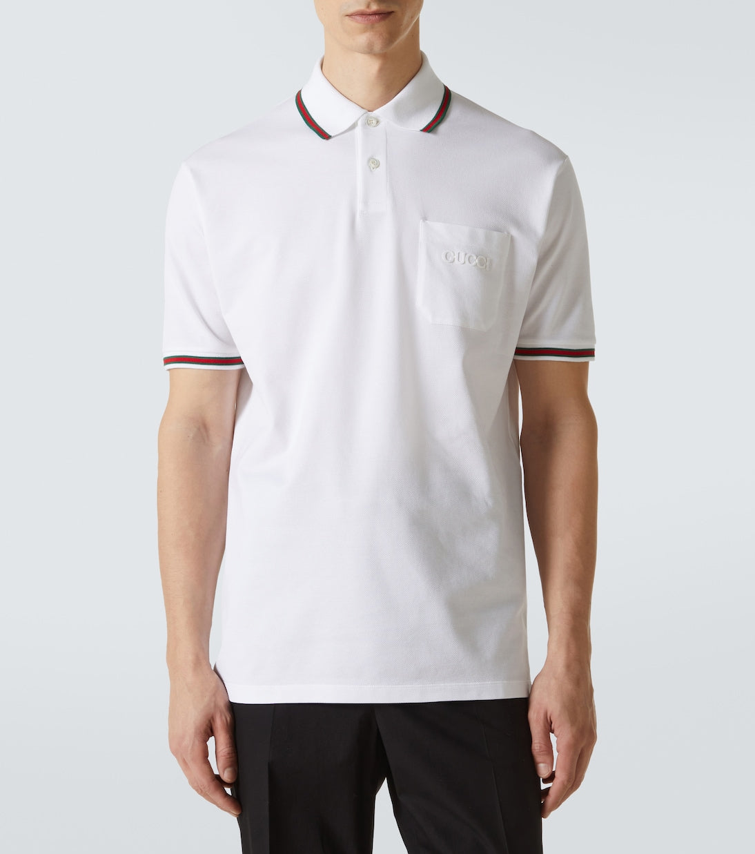 Gucci
Web Stripe cotton-blend piqué polo shirt