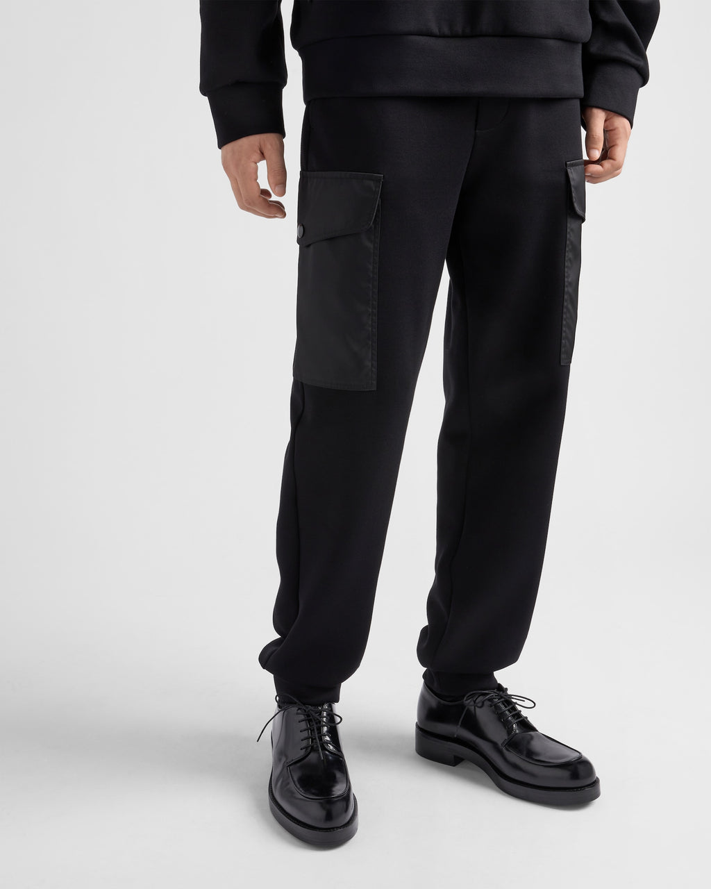 Prada - Cotton fleece joggers with Re-Nylon details