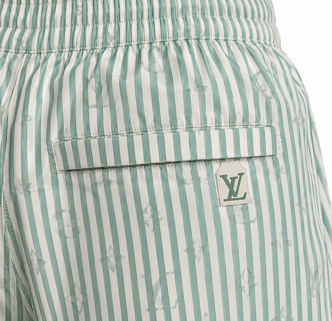 ouis Vuitton Monogram Striped Swim Shorts – Mint Green