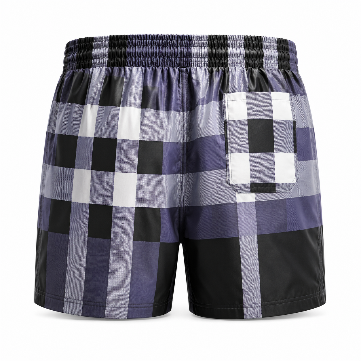 BBR Black & Grey Check Swim Shorts