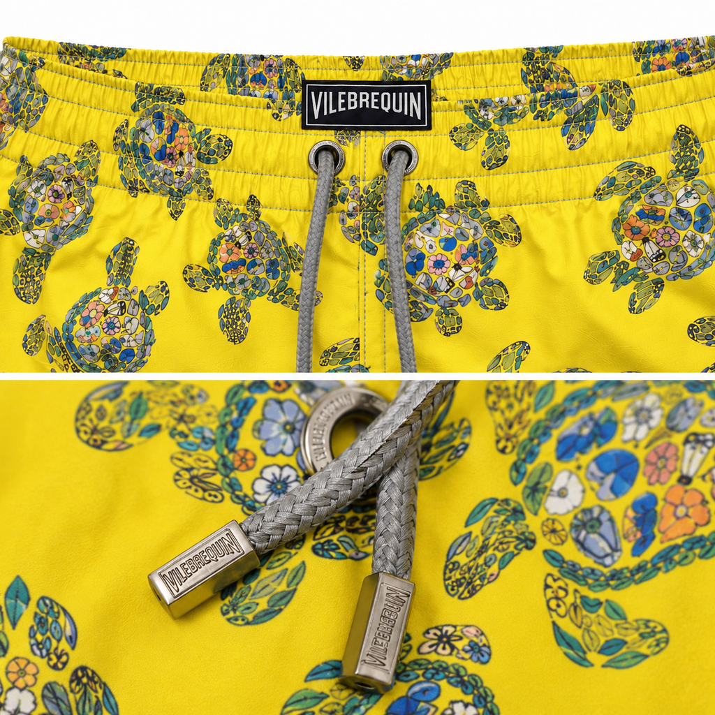 Yellow Turtle Print Swim Shorts