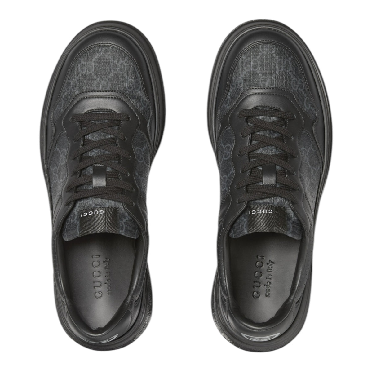 Gucci Black Monogram Platform Sneakers