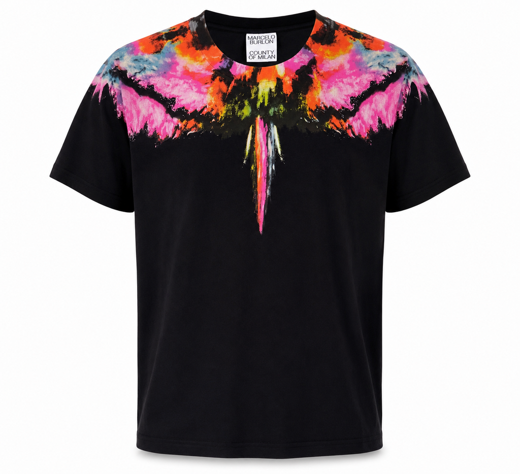 Marcelo Burlono Abstract Wings T-Shirt – Black