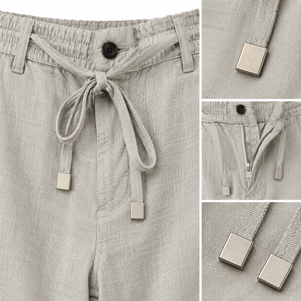 Ermenegildo Zegna Linen Blend Drawstring Pants – Light Grey