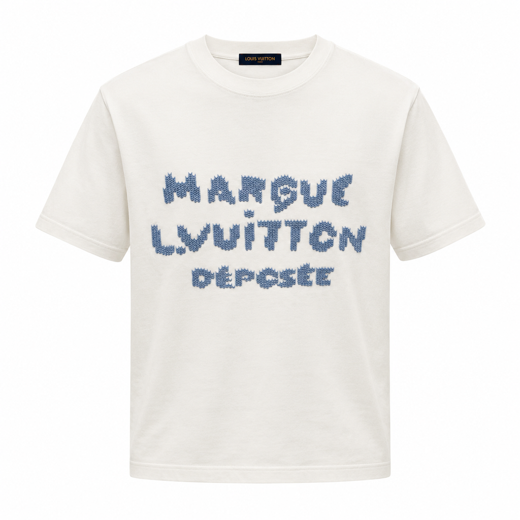 1V Inspired Knit T-Shirt – Ivory White
