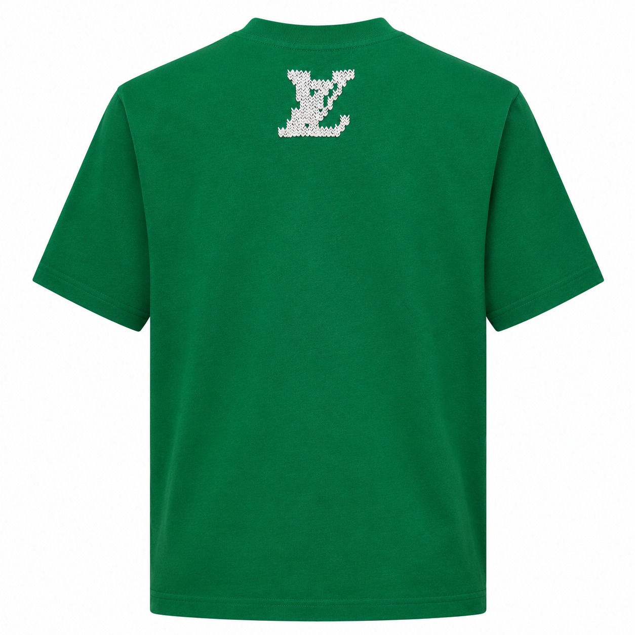 1V-Inspired Knit Embroidery T-Shirt – Green